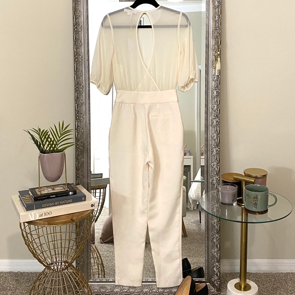 BCBG cream jumpsuit - Picture 4 of 4